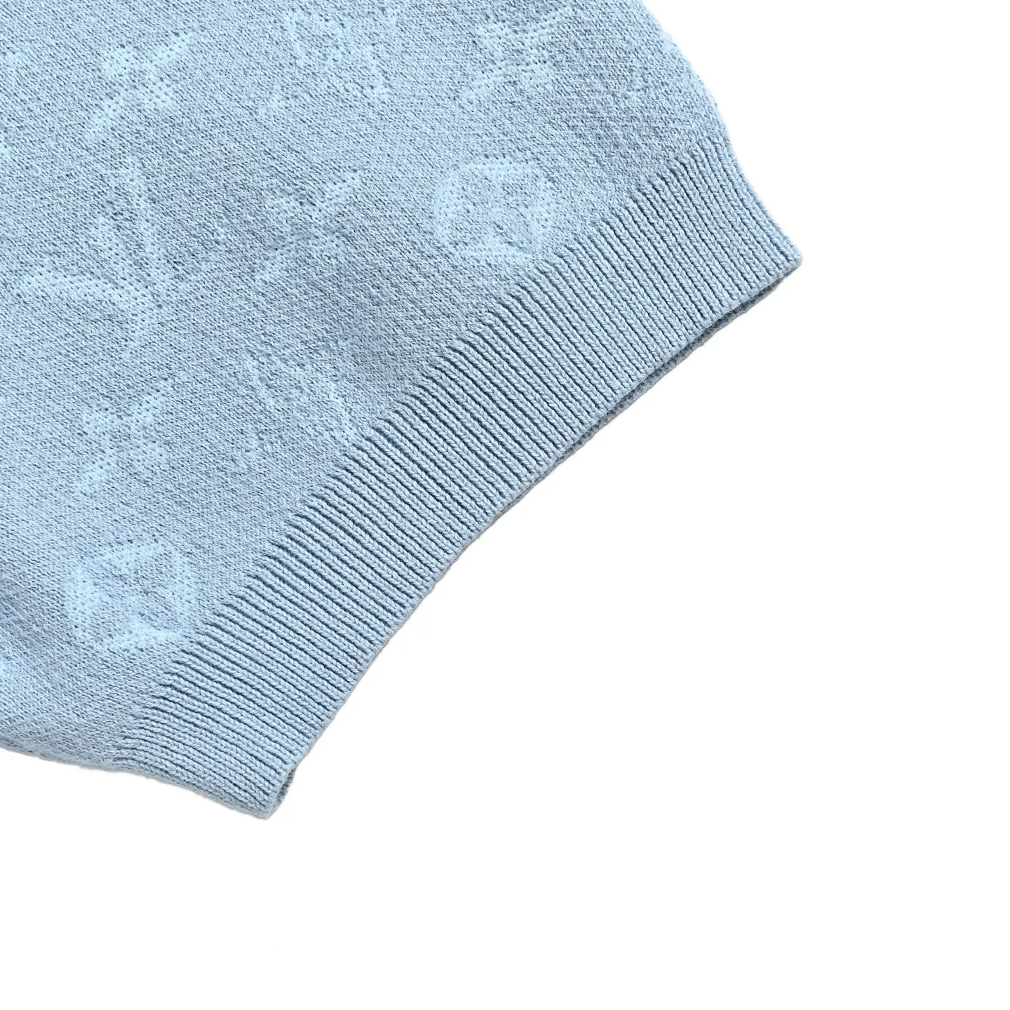 Louis Vuitton/Louis Vuitton 26ss dark pattern old flower jacquard knitted Polo short sleeves